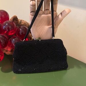 La Regale Vintage black sequen purse